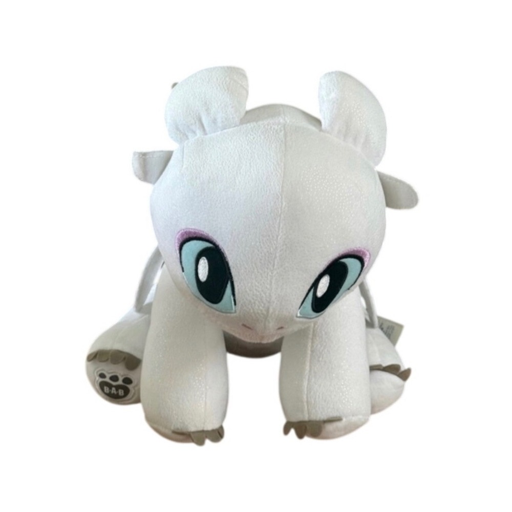 15" Build-A-Bear Light Fury Plush How to Train Your Dragon White Shimmer Dragon - Picture 3 of 4